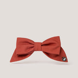 Holiday Bow Barrette and Brooch in Terracotta Orange