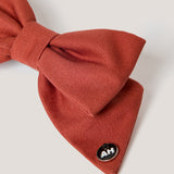 Holiday Bow Barrette and Brooch in Terracotta Orange