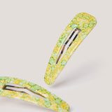 On the Dunes Hair Clip Set in Yellow and Green
