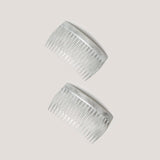Plateia Hair Comb Set in Brushed Silver-Grey