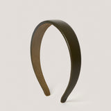 Poireau Leather Headband in Olive Green