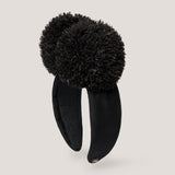 Nina Knotted Pompom Headband in Black