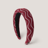 Sonoe Padded Headband in Burgundy and Cream