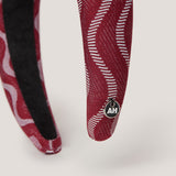 Sonoe Padded Headband in Burgundy and Cream