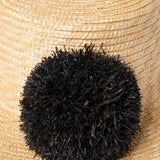 Napflio Short Straw Boater with Black Pompom