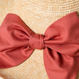 Theia Fine Straw Picture Hat with Burnt Orange Bow