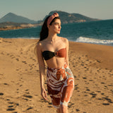 Zodiac by Tabby Booth Silk Sarong Scarf in Terracotta