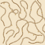 Chained Print Silk Scarf in Cream