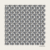 AH Signature Print Silk Scarf in Black and Greys