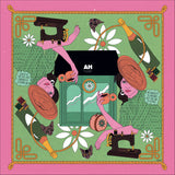 Atelier By Cosmo Print Silk Scarf in Multicolour