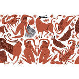 Zodiac by Tabby Booth Silk Sarong Scarf in Terracotta