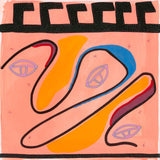 Symi Earth Print Silk Scarf in Orange