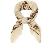 Silk/Wool Blend Scarf in Browns