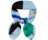 Silk Twill Scarf - Symi Sea - Image 3