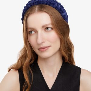 1 Row Pompom Headband - Nighttime Blue