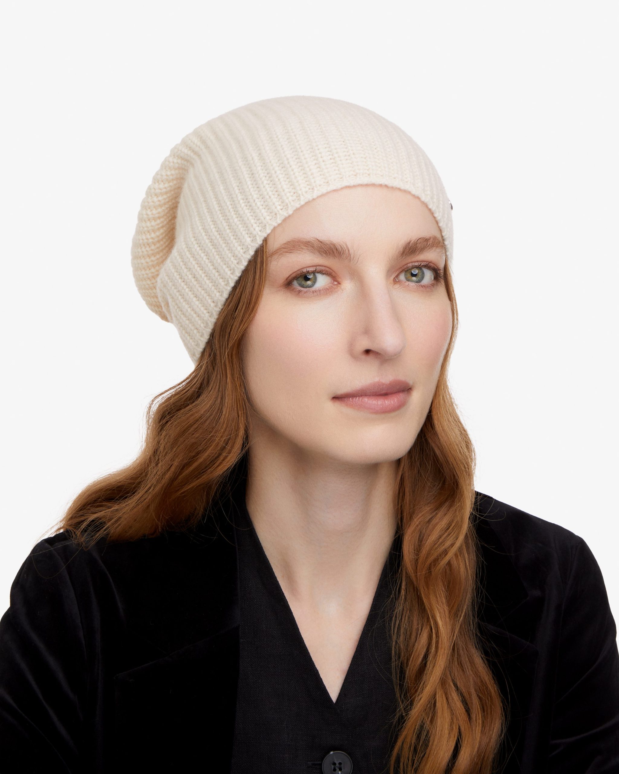 Cashmere Beanie - Chalk Cream