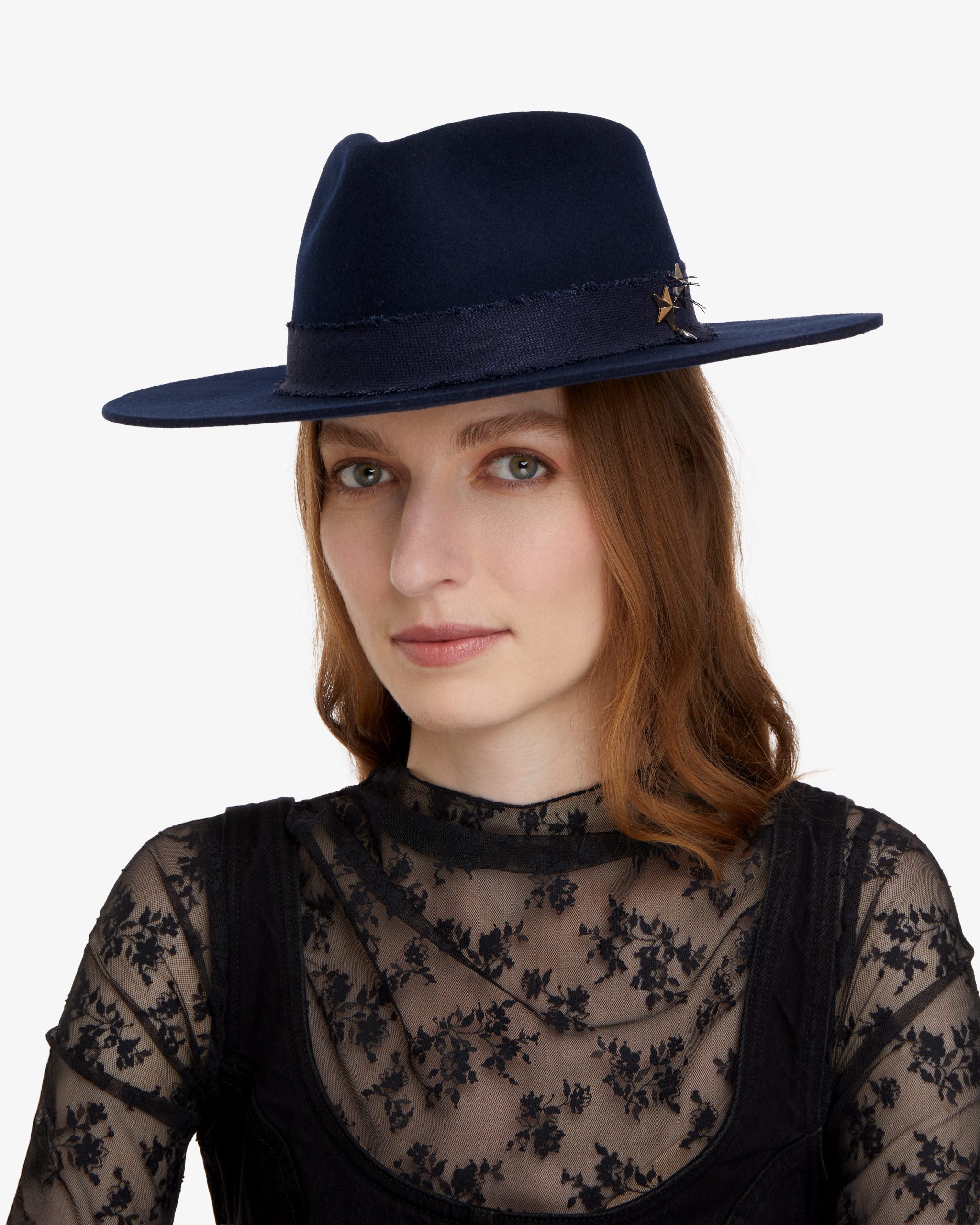 Wool Fedora - Navy